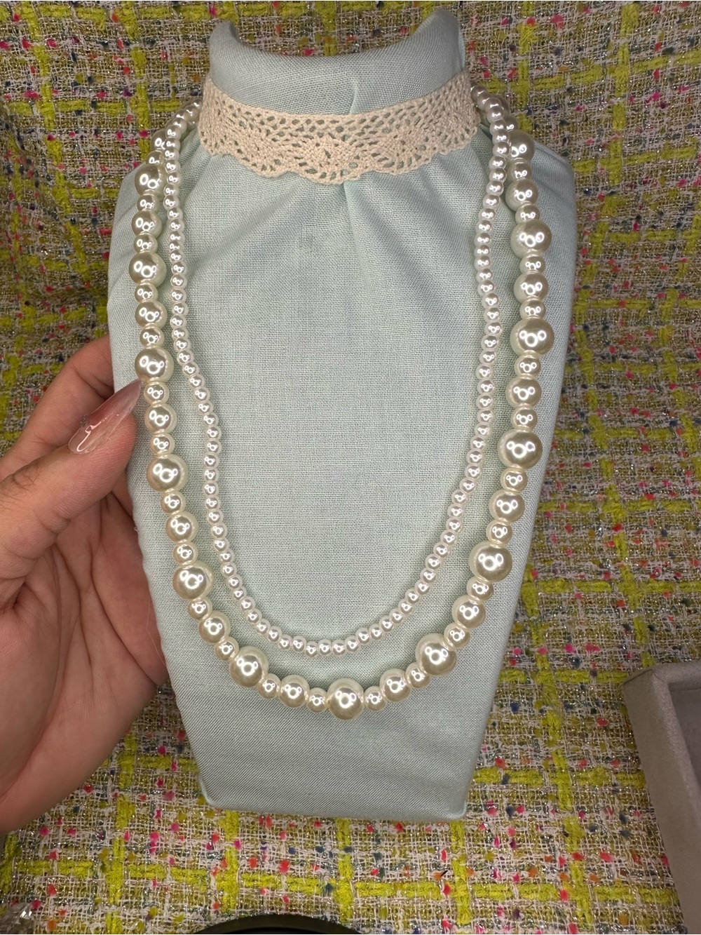 Classic White Pearl Double Strand Necklace